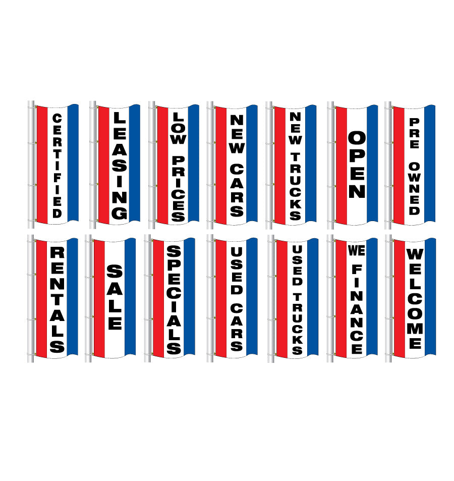 VERTICAL SLOGAN DRAPE FLAGS